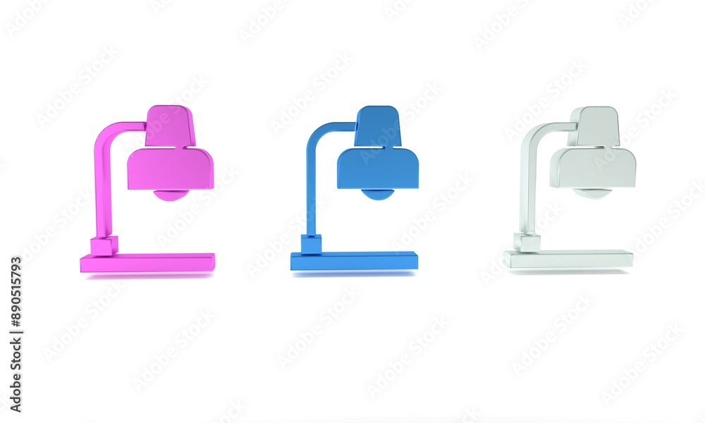 Colorful Table lamp icon isolated on white background. Minimalism concept. 3D render illustration Colorful Table lamp icon isolated on white background. Minimalism concept. 3D render illustration