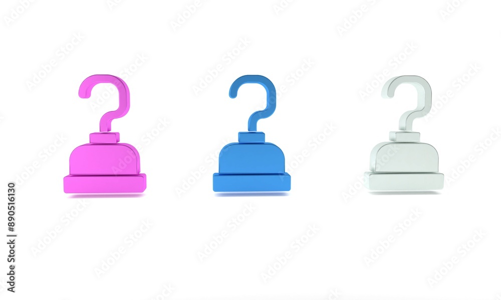 Colorful Pirate hook icon isolated on white background. Happy Halloween party. Minimalism concept. 3D render illustration Colorful Pirate hook icon isolated on white background. Happy Halloween party. Minimalism concept. 3D render illustration