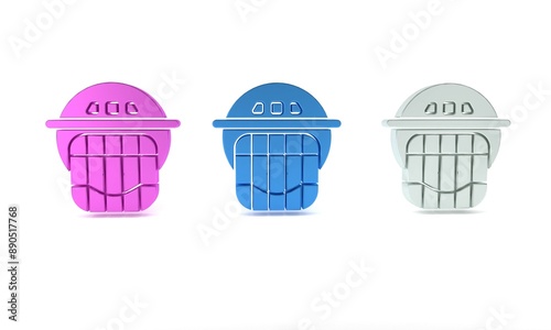 Canvas Print Colorful Hockey helmet icon isolated on white background