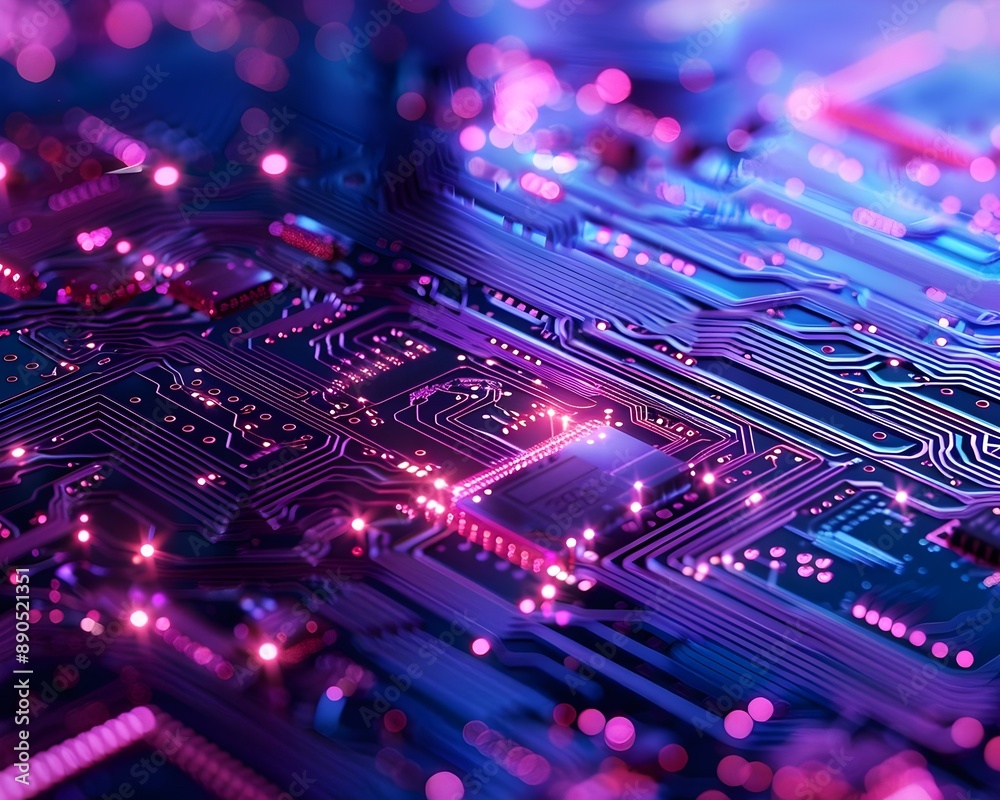 Digital Circuit Technology Futuristic Neon Electronics Connection Innovation Modern. AI Generated Digital Circuit Technology Futuristic Neon Electronics Connection Innovation Modern. AI Generated