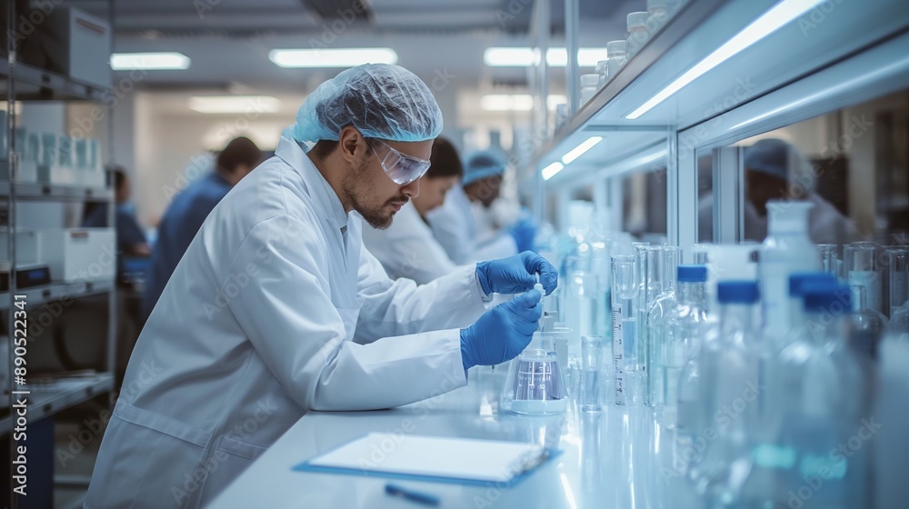 biotechnology lab with scientists conducting research and developing new drugs biotechnology lab with scientists conducting research and developing new drugs