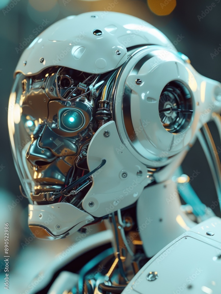 Fototapeta premium Robot's Head Close Up