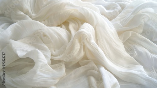 White Sheer Fabric Background.