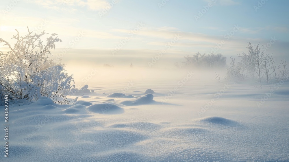 custom made wallpaper toronto digitalWinter Wonderland with Fog and Snow.