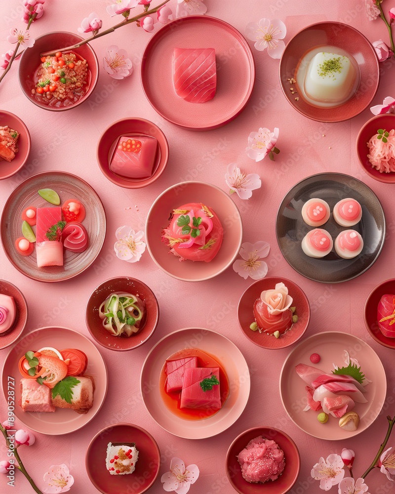top view beautiful decorated dessert and food pastel color top view beautiful decorated dessert and food pastel color