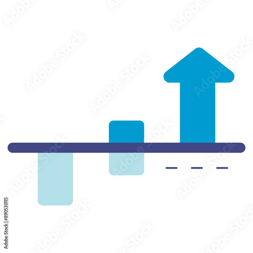 loss to profit statistical bar graph flat icon