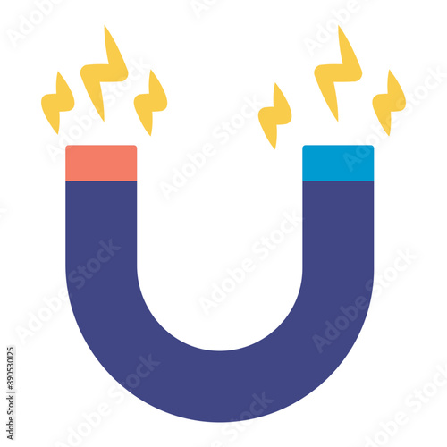 magnet attract flat icon