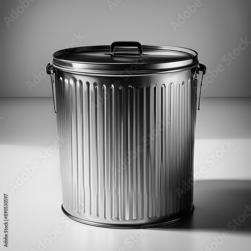 Icon or vector trash container with off-white background