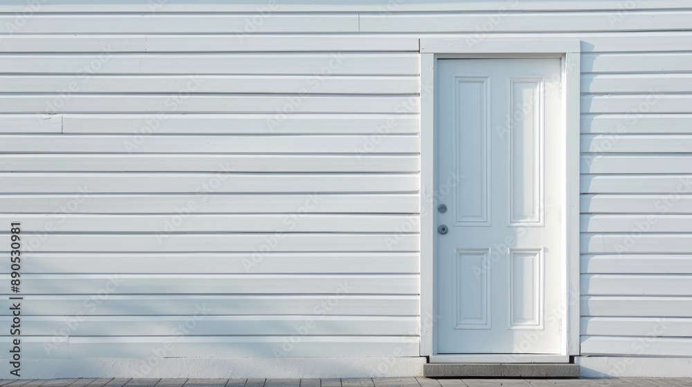 Classic White Wooden Doorframe with Simple Design and Polished Surface for Traditional Background