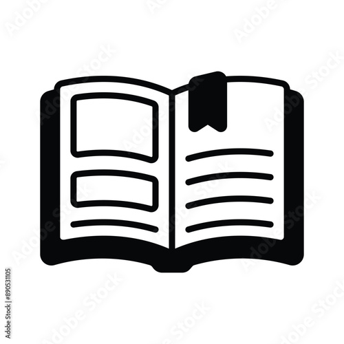 A handy icon of open book denoting knowledge, education and literature