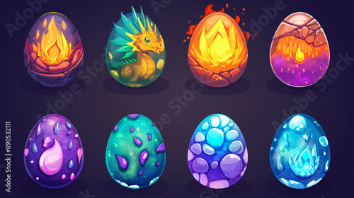 Asset of Dragon egg, game element, video game, slot game, Illustration