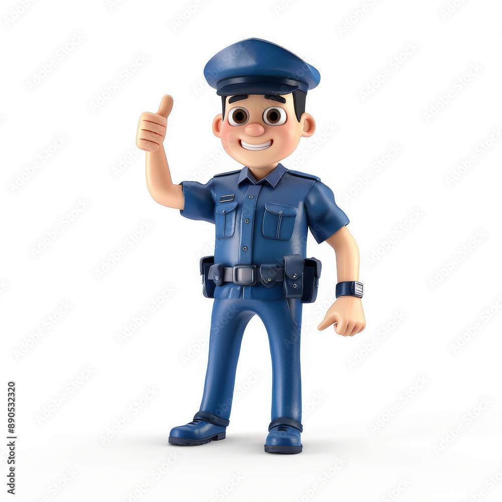 Smiling Police Officer Giving Thumbs Up Smiling Police Officer Giving Thumbs Up