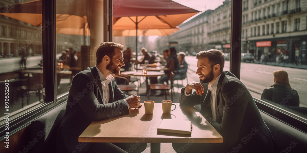 business men having coffee business men having coffee