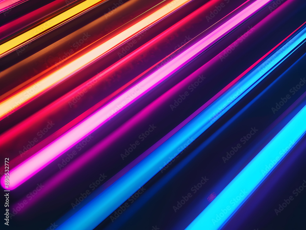 Neon multi-colored lines and lights on a dark background. Neural network AI generated art Neon multi-colored lines and lights on a dark background. Neural network AI generated art