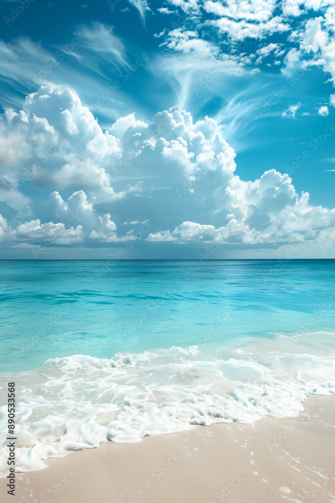 Fototapeta premium Beautiful tropical landscape with sandy beach.