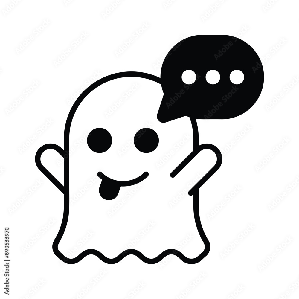 An icon with a ghost logo, for instant photo and video sharing, augmented reality filters. An icon with a ghost logo, for instant photo and video sharing, augmented reality filters.