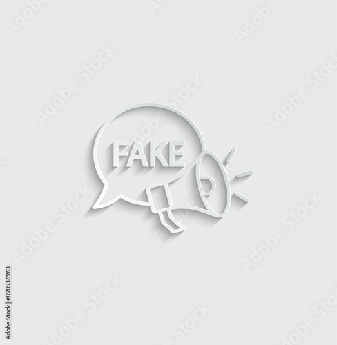 loudspeaker icon with fake  icon vector