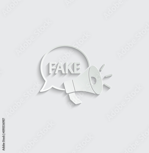 loudspeaker icon with fake  icon vector