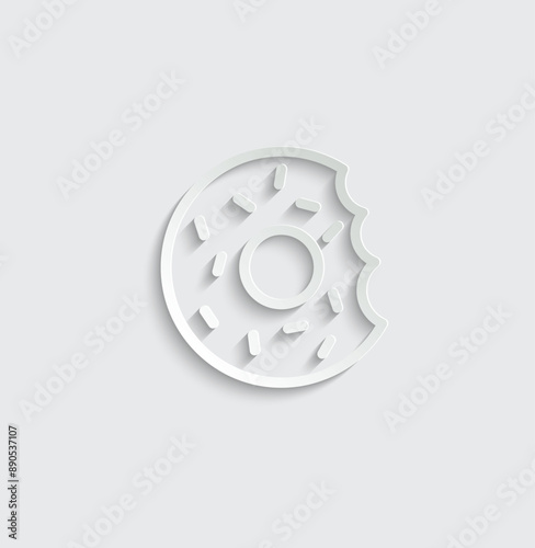 donut icon vector glazed cake icon