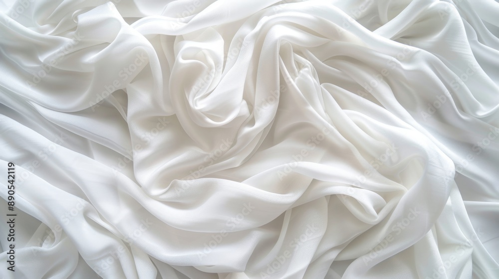 Softly Draped White Cotton Fabric Background for Design Inspiration Softly Draped White Cotton Fabric Background for Design Inspiration
