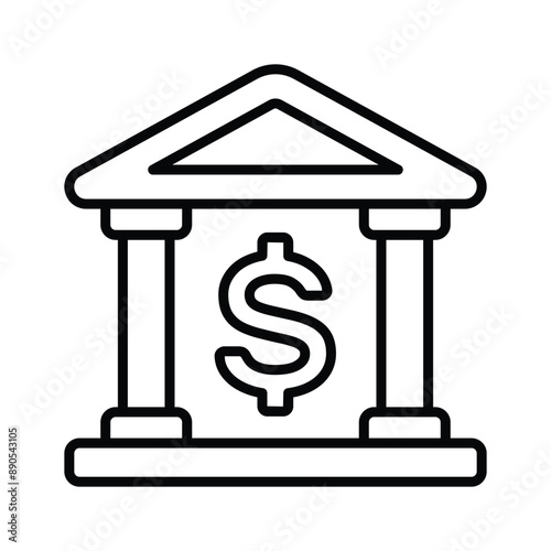 A premium quality bank icon represents financial institutions or banking services, money management, transactions, and accounts