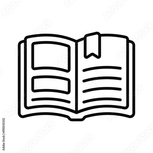 A handy icon of open book denoting knowledge, education and literature