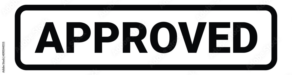 Approved black and white stamp design. Vector illustration. Approved black and white stamp design. Vector illustration.