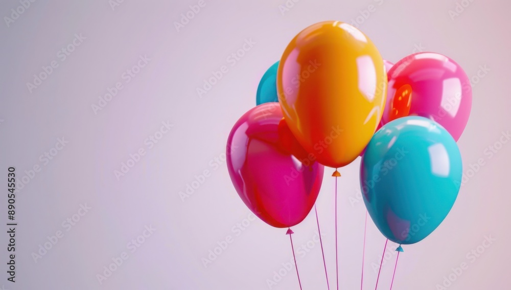 Colorful balloons flying on white background. Happy birthday concept. Colorful balloons flying on white background. Happy birthday concept.