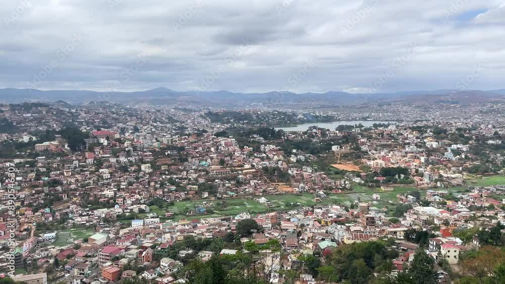 A sweeping view of the city of Antananarivo in Madagascar unfolds from the palace grounds on a sunny afternoon. A sweeping view of the city of Antananarivo in Madagascar unfolds from the palace grounds on a sunny afternoon.