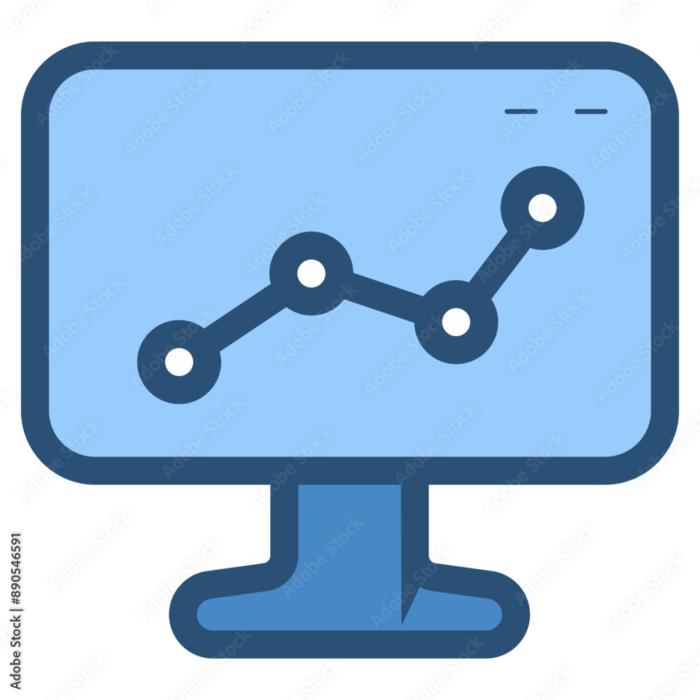 statistical line graph chart on monitor icon statistical line graph chart on monitor icon