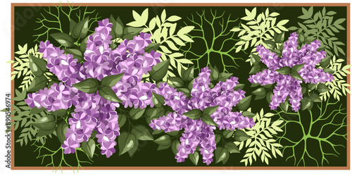 Flower bed for architectural floor plans. Entourage design. Elements for the landscape design plan. Vector illustration.