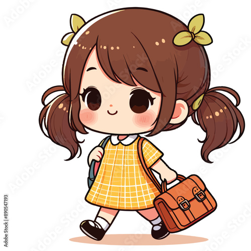 A little girl with a bag