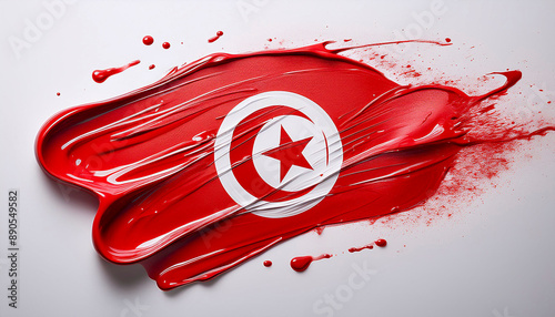 Paint stain in the colours of the Tunisian flag
