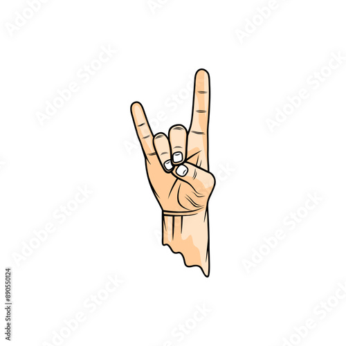 right hand gesture apana mudra vector illustration