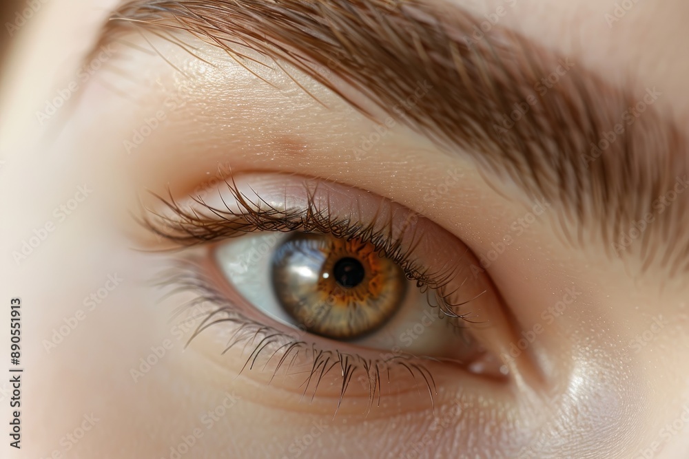 Close-Up of a Beautiful Brown Eye with Detailed Eyelashes and Textured Skin, Perfect for Beauty and Skincare Concepts Close-Up of a Beautiful Brown Eye with Detailed Eyelashes and Textured Skin, Perfect for Beauty and Skincare Concepts