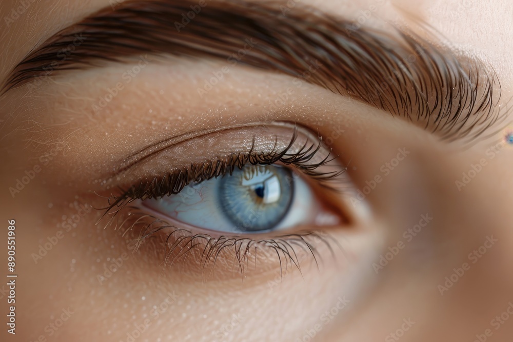 Close-Up of a Beautiful Blue Eye with Detailed Eyelashes and Textured Skin, Perfect for Beauty and Skincare Concepts Close-Up of a Beautiful Blue Eye with Detailed Eyelashes and Textured Skin, Perfect for Beauty and Skincare Concepts