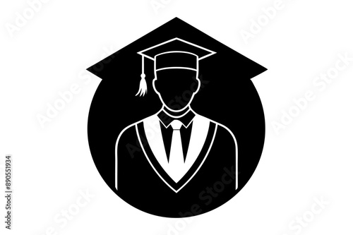 Graduation icon vector art illustration