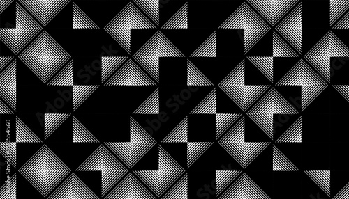 Black and white abstract abstract geometric pattern. Vector Format Illustration 