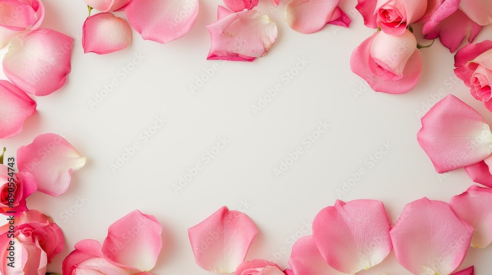 Flat lay composition with pink and red roses on transparent background cutout. Mock-up template for artwork. Banner border for wallpaper. Flat lay composition with pink and red roses on transparent background cutout. Mock-up template for artwork. Banner border for wallpaper.