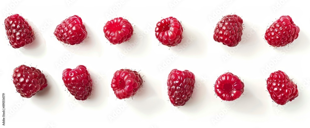 The raspberry raspberries are viewed from multiple angles against a transparent background cutout. Mockup template for artwork graphic design. The raspberry raspberries are viewed from multiple angles against a transparent background cutout. Mockup template for artwork graphic design.