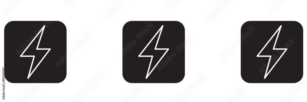 Power Switch, lightning bolt lined and colored Icon. Electric power. Vector illustration Power Switch, lightning bolt lined and colored Icon. Electric power. Vector illustration