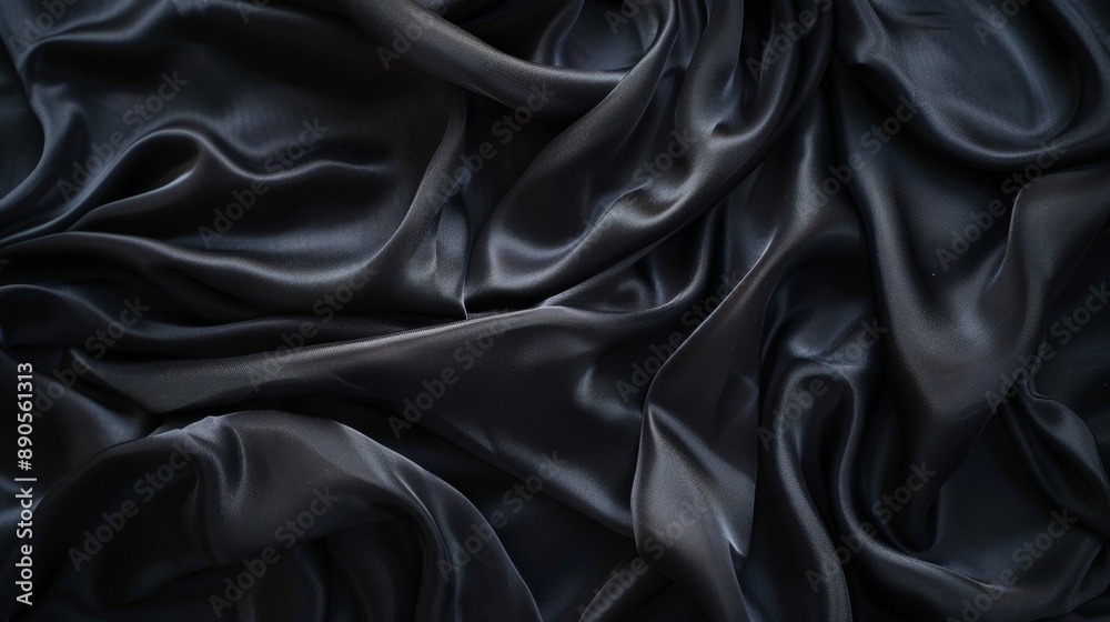 Black Silk Fabric Background. Black Silk Fabric Background.