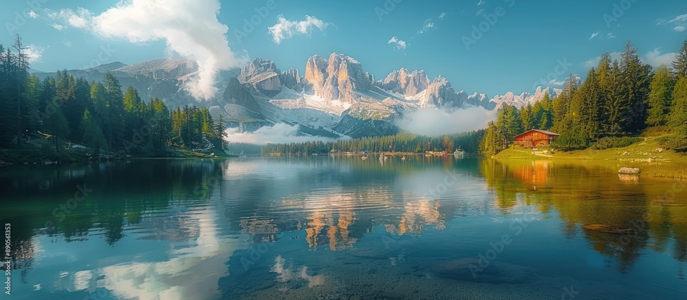 Serene Mountain Lake with Reflections Serene Mountain Lake with Reflections