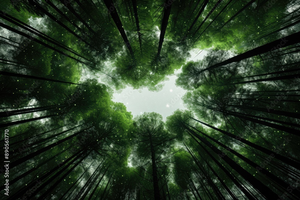 Looking Up Through a Canopy of Trees. Looking Up Through a Canopy of Trees.