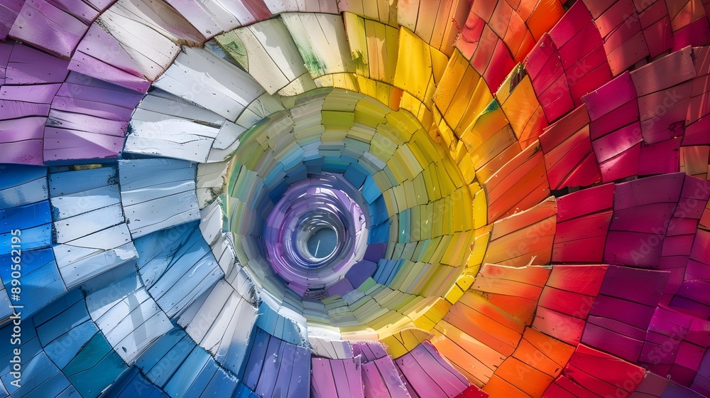 Fototapeta premium beautiful color circle as colored wind wheel as background