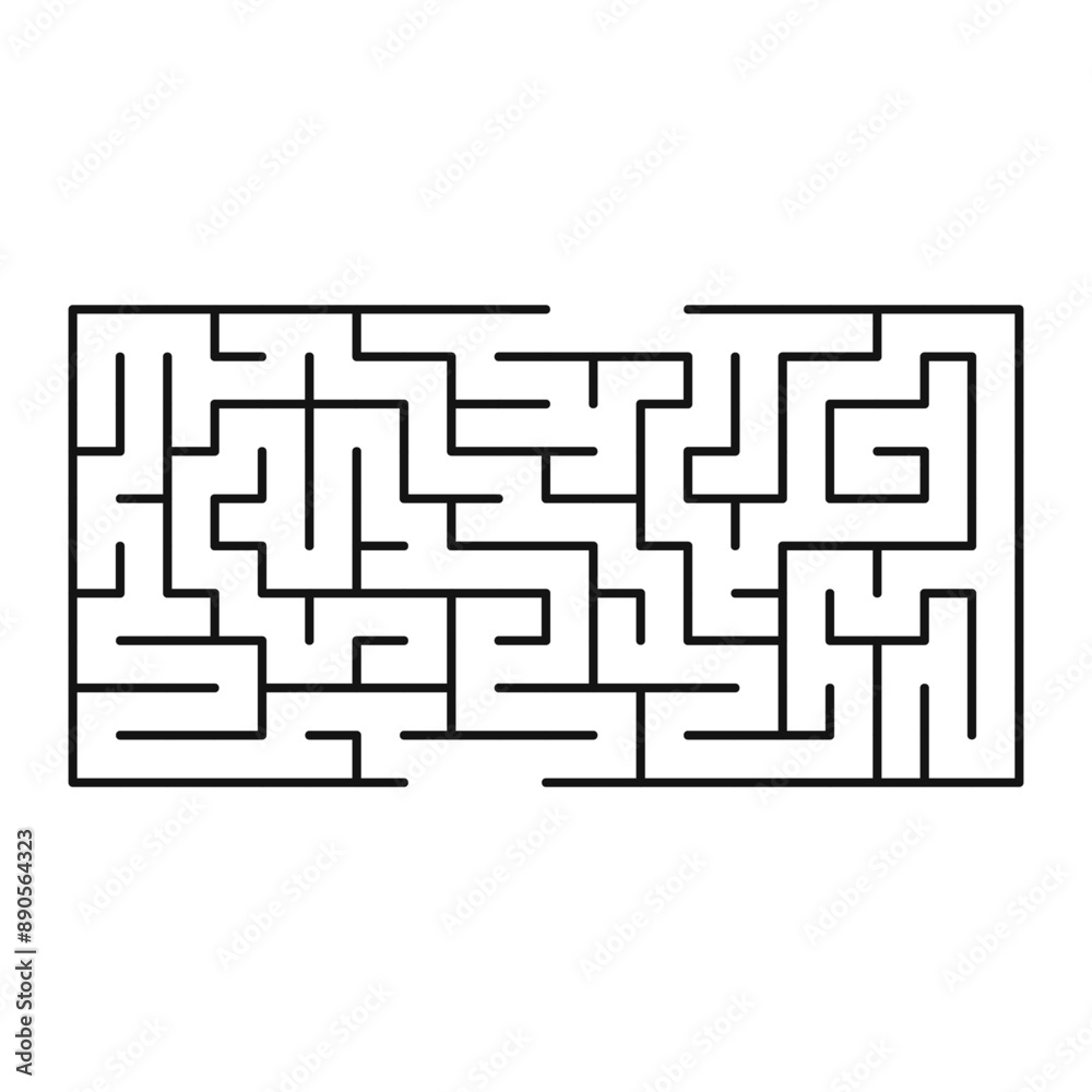 Maze shape design element. There is one entrance and exit and one correct path, but many paths lead to dead ends Maze shape design element. There is one entrance and exit and one correct path, but many paths lead to dead ends
