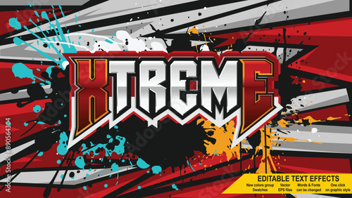 Xtreme editable text effects. vector livery eps files.