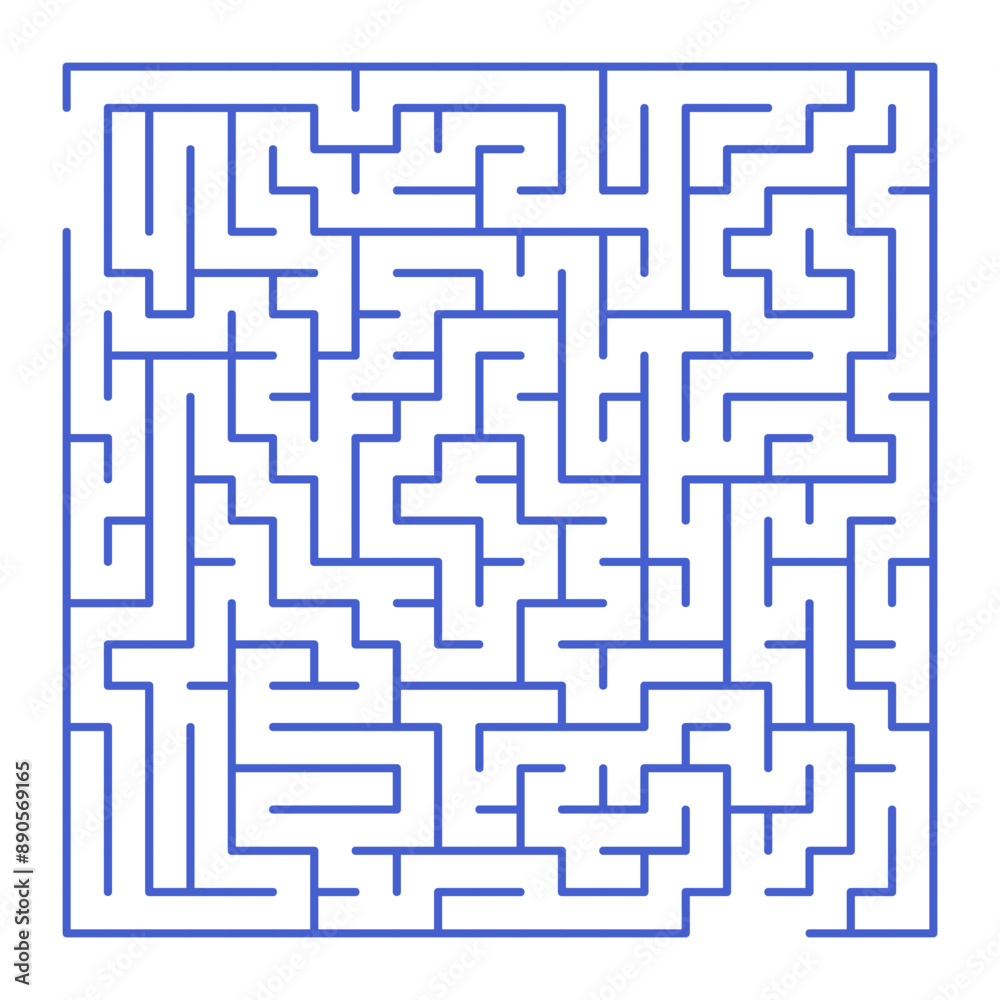 Maze shape design element. There is one entrance and exit and one correct path, but many paths lead to dead ends Maze shape design element. There is one entrance and exit and one correct path, but many paths lead to dead ends