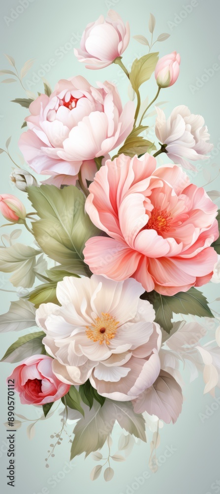 Soft pink and white flowers in a delicate bouquet. Soft pink and white flowers in a delicate bouquet.