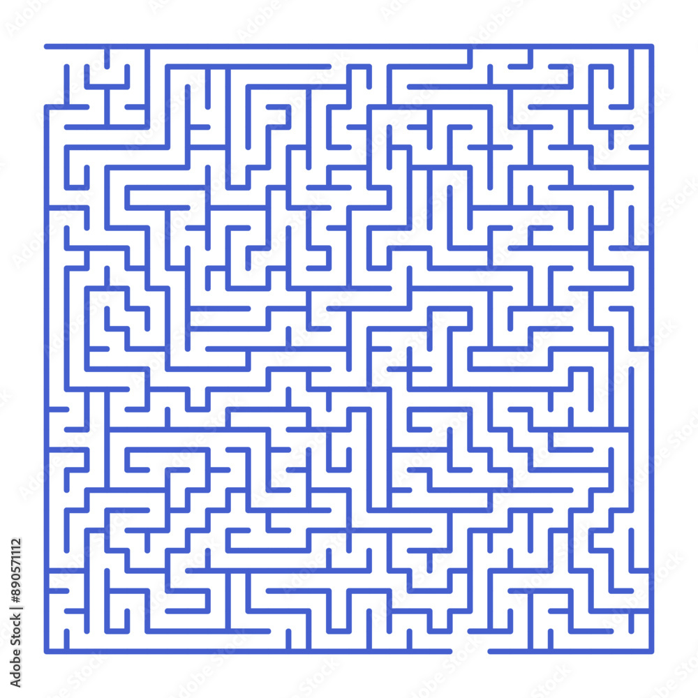 Maze shape design element. There is one entrance and exit and one correct path, but many paths lead to dead ends Maze shape design element. There is one entrance and exit and one correct path, but many paths lead to dead ends